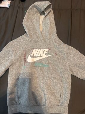Nike Gray Pullover Hoodie with White Logo